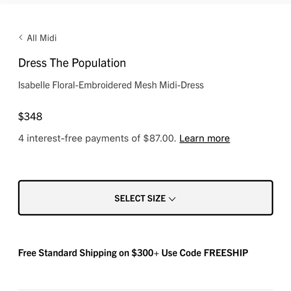 Dress the Population Isabelle Deep V-Neck Embroidered Midi Dress Size S - Picture 3 of 10